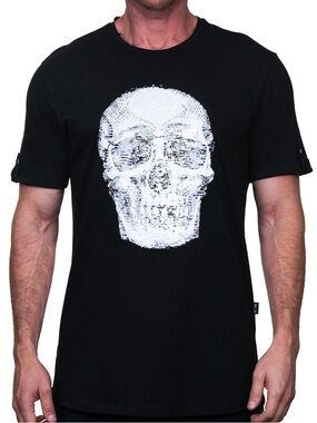 Maceoo Sequinned Skull Tee
